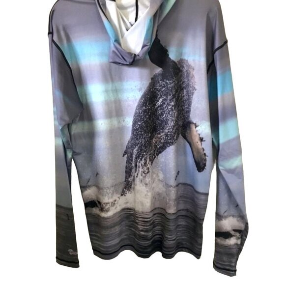 Oceancognito Men's Breech Whale Graphic Surf Dive Hoodie‎ Beach Outdoor. Size S - Picture 4 of 11